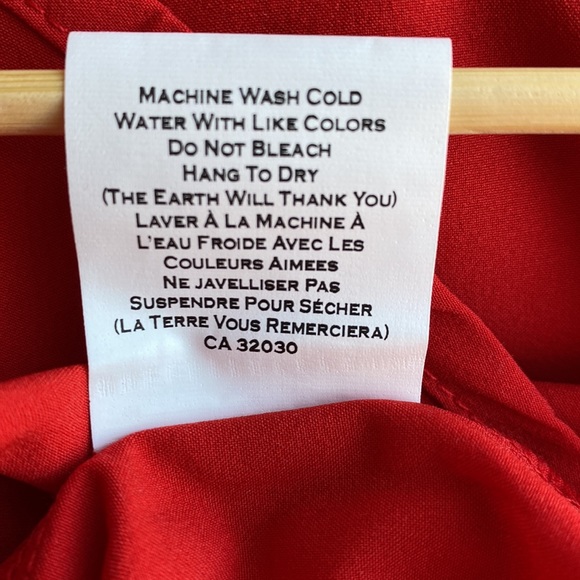 Red Blouse Ladies Button Up - Picture 7 of 8